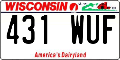 WI license plate 431WUF