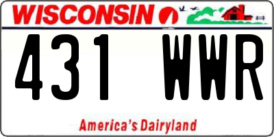 WI license plate 431WWR