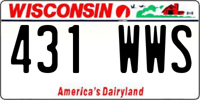 WI license plate 431WWS