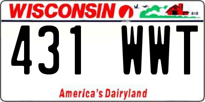 WI license plate 431WWT
