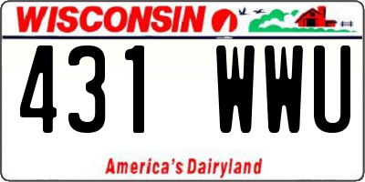 WI license plate 431WWU