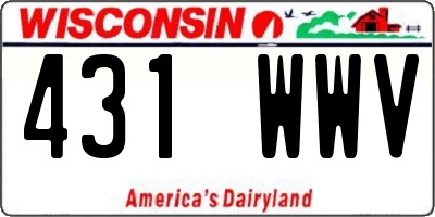 WI license plate 431WWV