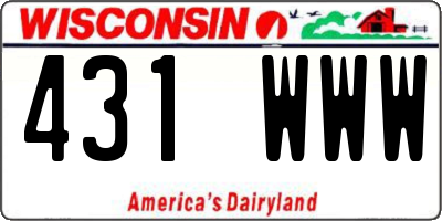 WI license plate 431WWW