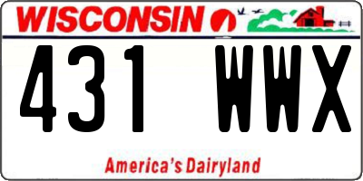WI license plate 431WWX
