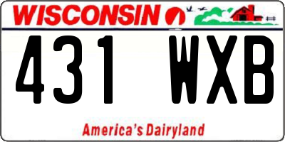 WI license plate 431WXB