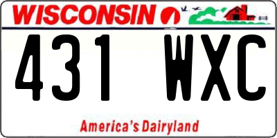 WI license plate 431WXC