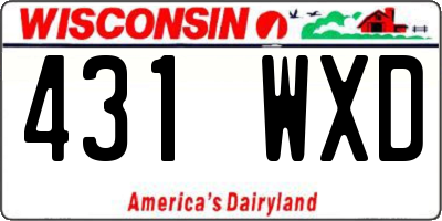 WI license plate 431WXD