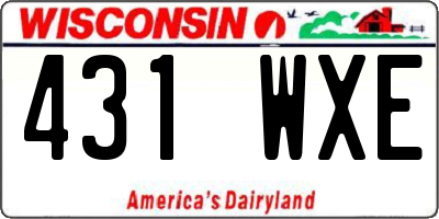 WI license plate 431WXE