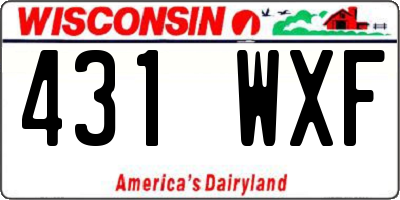 WI license plate 431WXF