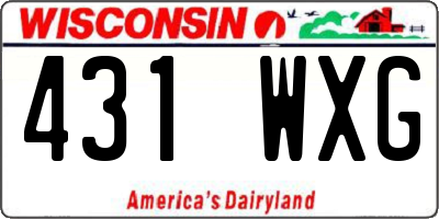 WI license plate 431WXG