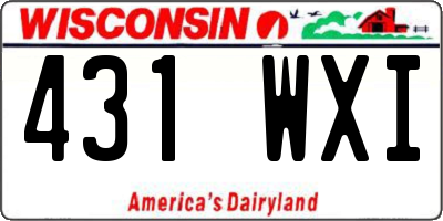 WI license plate 431WXI