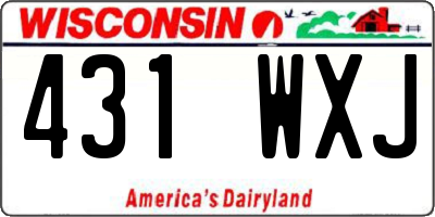 WI license plate 431WXJ