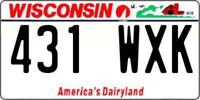 WI license plate 431WXK