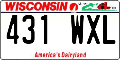WI license plate 431WXL