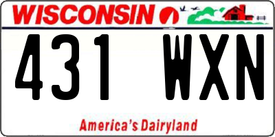 WI license plate 431WXN