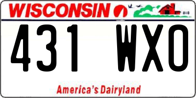 WI license plate 431WXO