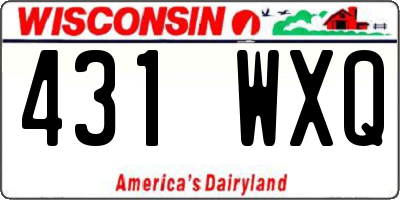 WI license plate 431WXQ