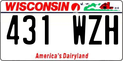 WI license plate 431WZH
