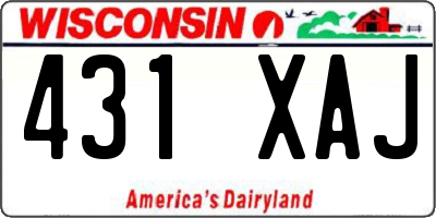 WI license plate 431XAJ