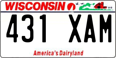 WI license plate 431XAM
