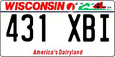WI license plate 431XBI