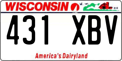 WI license plate 431XBV