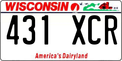 WI license plate 431XCR