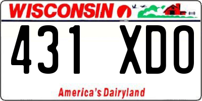 WI license plate 431XDO