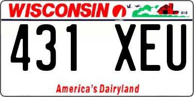 WI license plate 431XEU