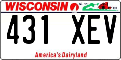 WI license plate 431XEV
