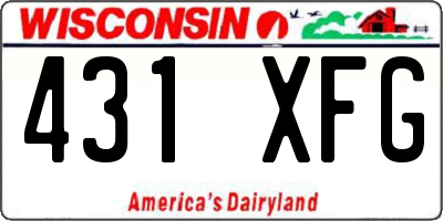 WI license plate 431XFG