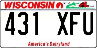 WI license plate 431XFU