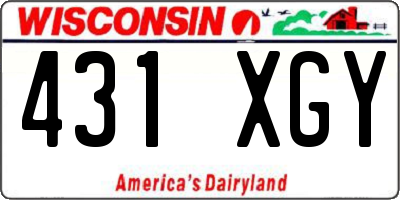 WI license plate 431XGY