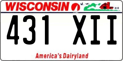 WI license plate 431XII