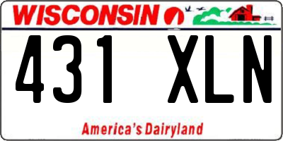 WI license plate 431XLN