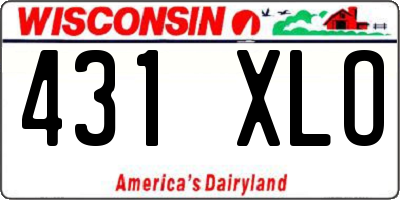 WI license plate 431XLO
