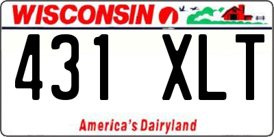 WI license plate 431XLT