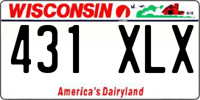 WI license plate 431XLX