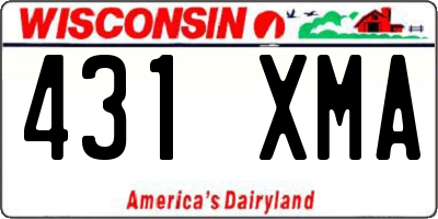WI license plate 431XMA