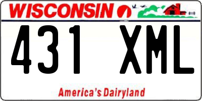 WI license plate 431XML