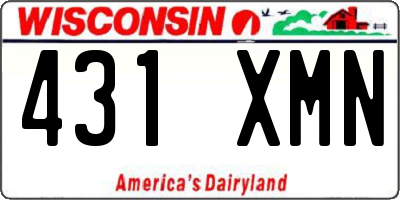 WI license plate 431XMN