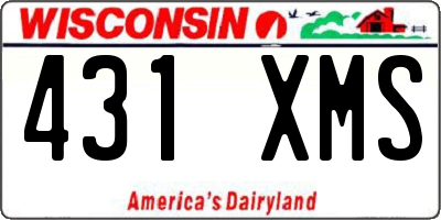 WI license plate 431XMS