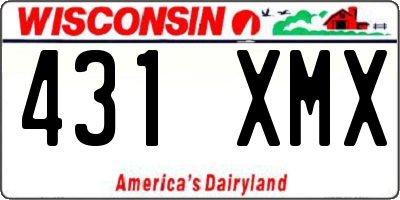 WI license plate 431XMX