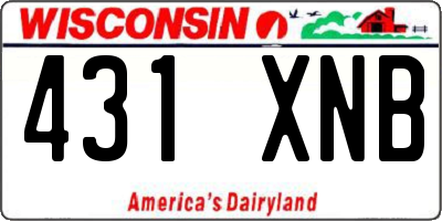 WI license plate 431XNB