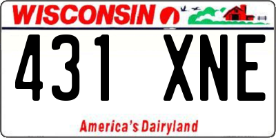 WI license plate 431XNE