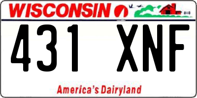 WI license plate 431XNF