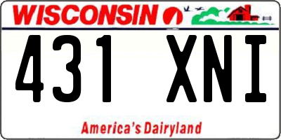 WI license plate 431XNI