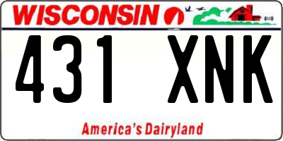 WI license plate 431XNK
