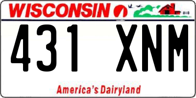 WI license plate 431XNM