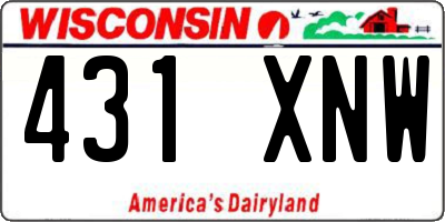 WI license plate 431XNW